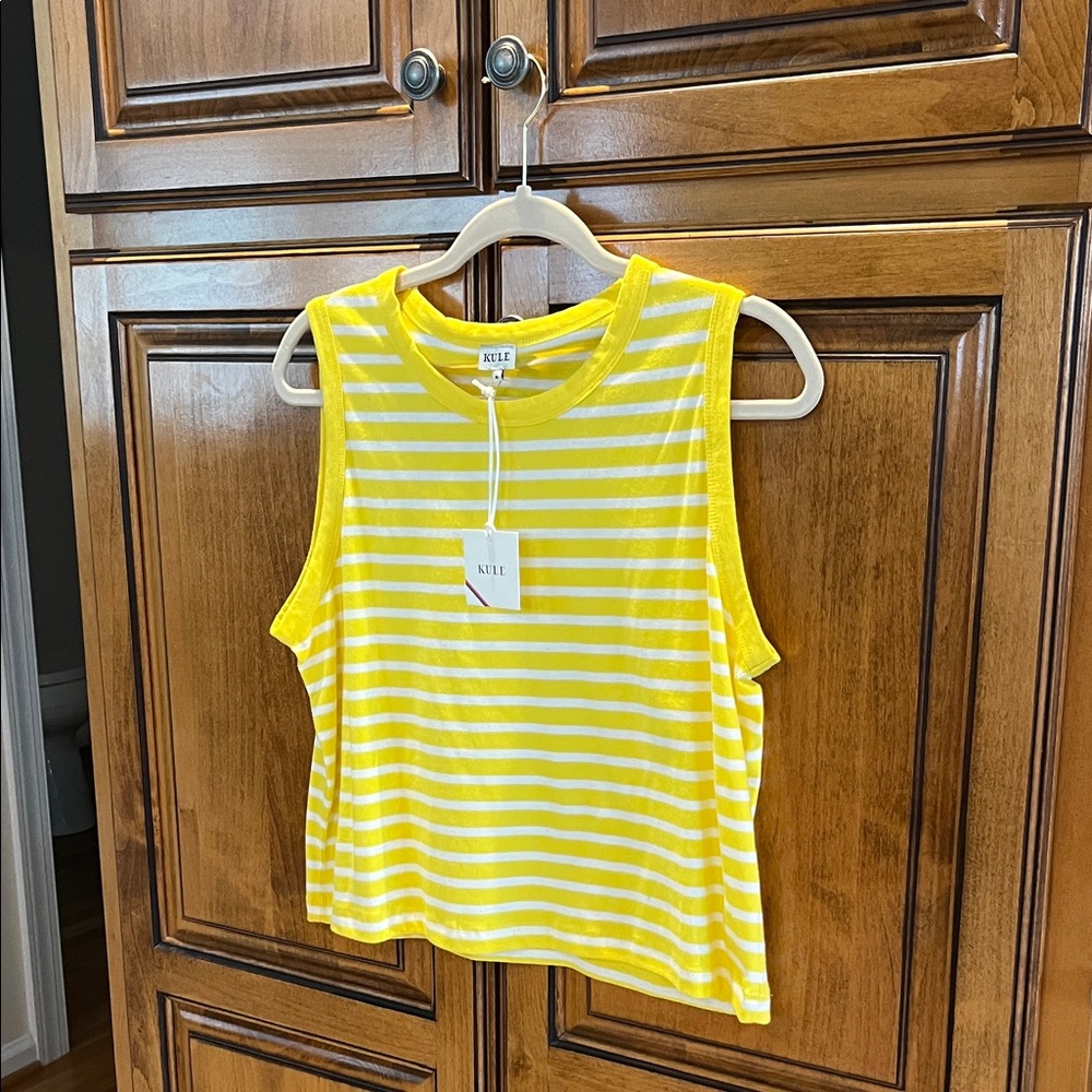 KULE Sunny Yellow and White Striped Top